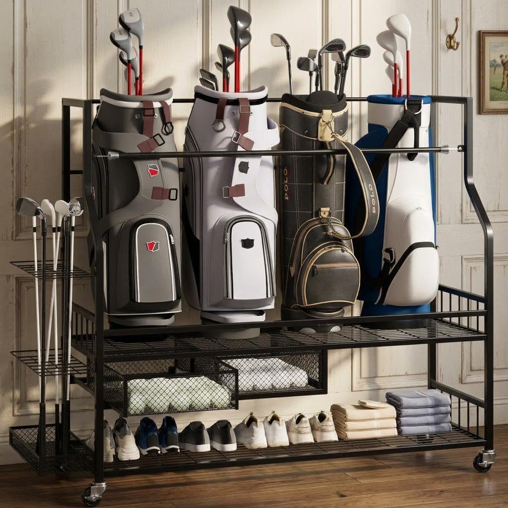 Golf Equipment Garage Storage - Organizador de Garagem para Bolsas de