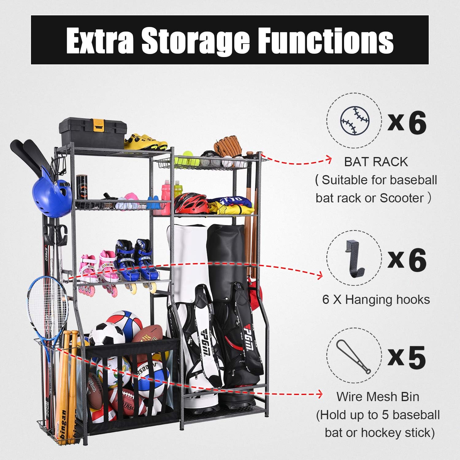 Suporte de Armazenamento de Eq - Golf Equipment Garage Storage avaliação e preço
