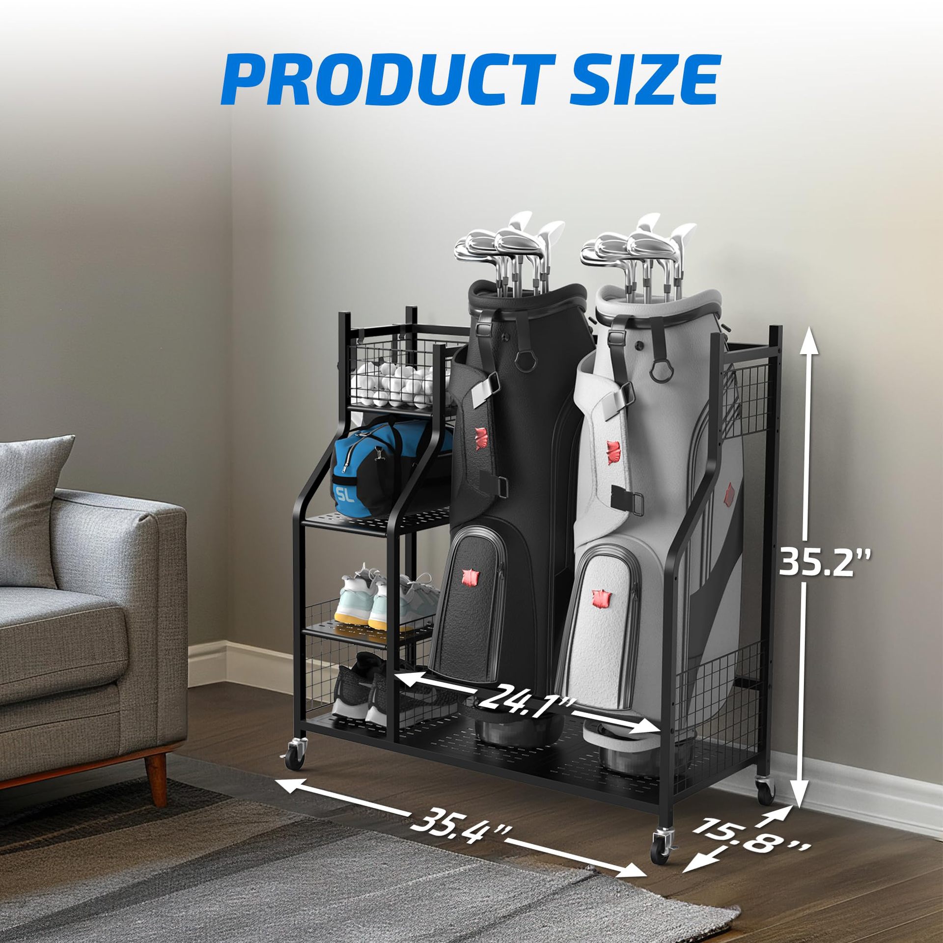 # Suporte de Chão Metálico par - Golf Equipment Garage Storage avaliação e preço