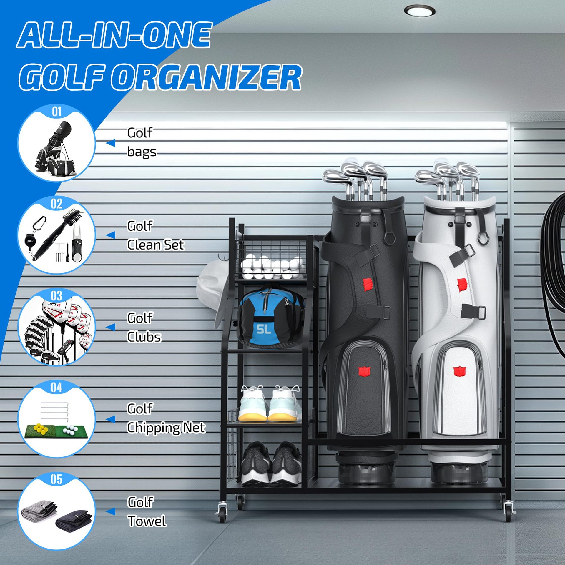 # Suporte de Chão Metálico par - Golf Equipment Garage Storage avaliação e preço