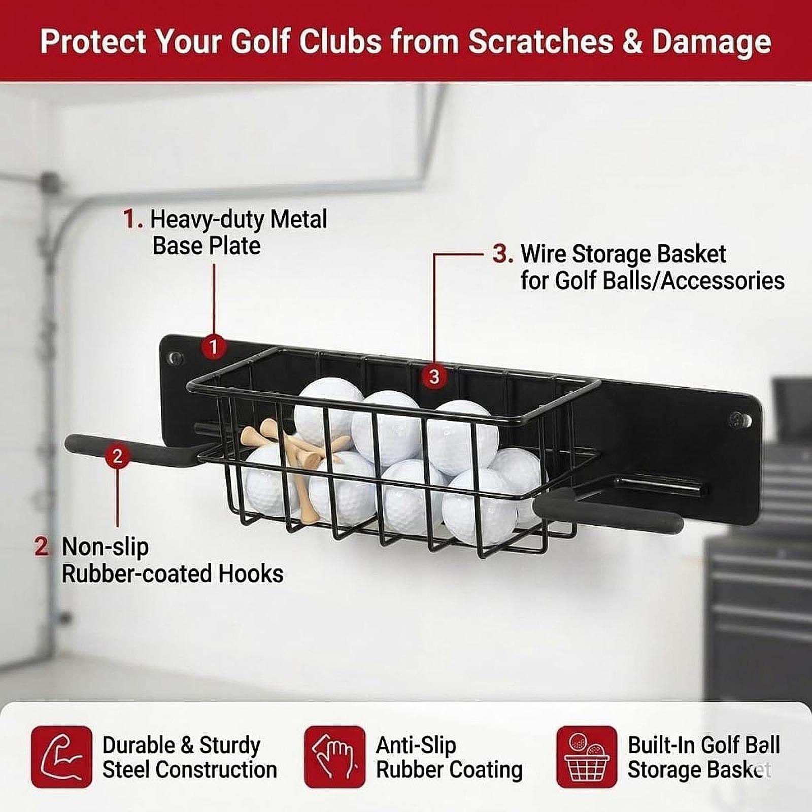 Suporte de Parede para Equipam - Golf Equipment Garage Storage avaliação e preço