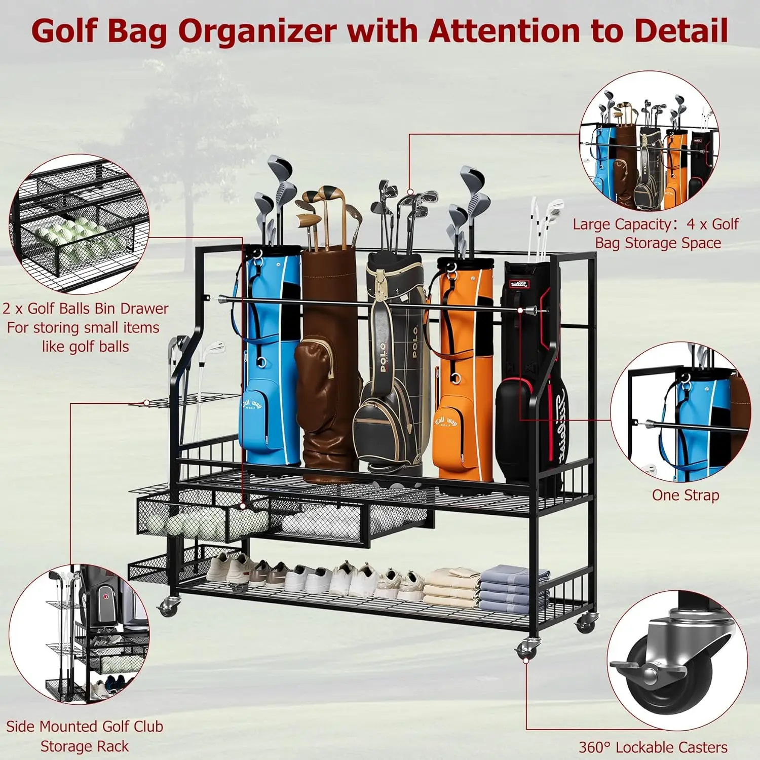 Prateleira de Armazenamento Mu - Golf Equipment Garage Storage avaliação e preço